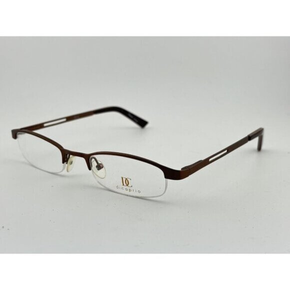 DICAPRIO EYEWEAR - DC40 BROWN 50-21-134 Metal Half Rim Glasses Frames - Picture 1 of 7